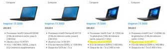 4 portables Ubuntu d'entrée de gamme chez Dell